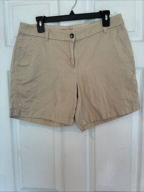 J. CREW Size 10 Women's Khaki Cotton Blend Shorts